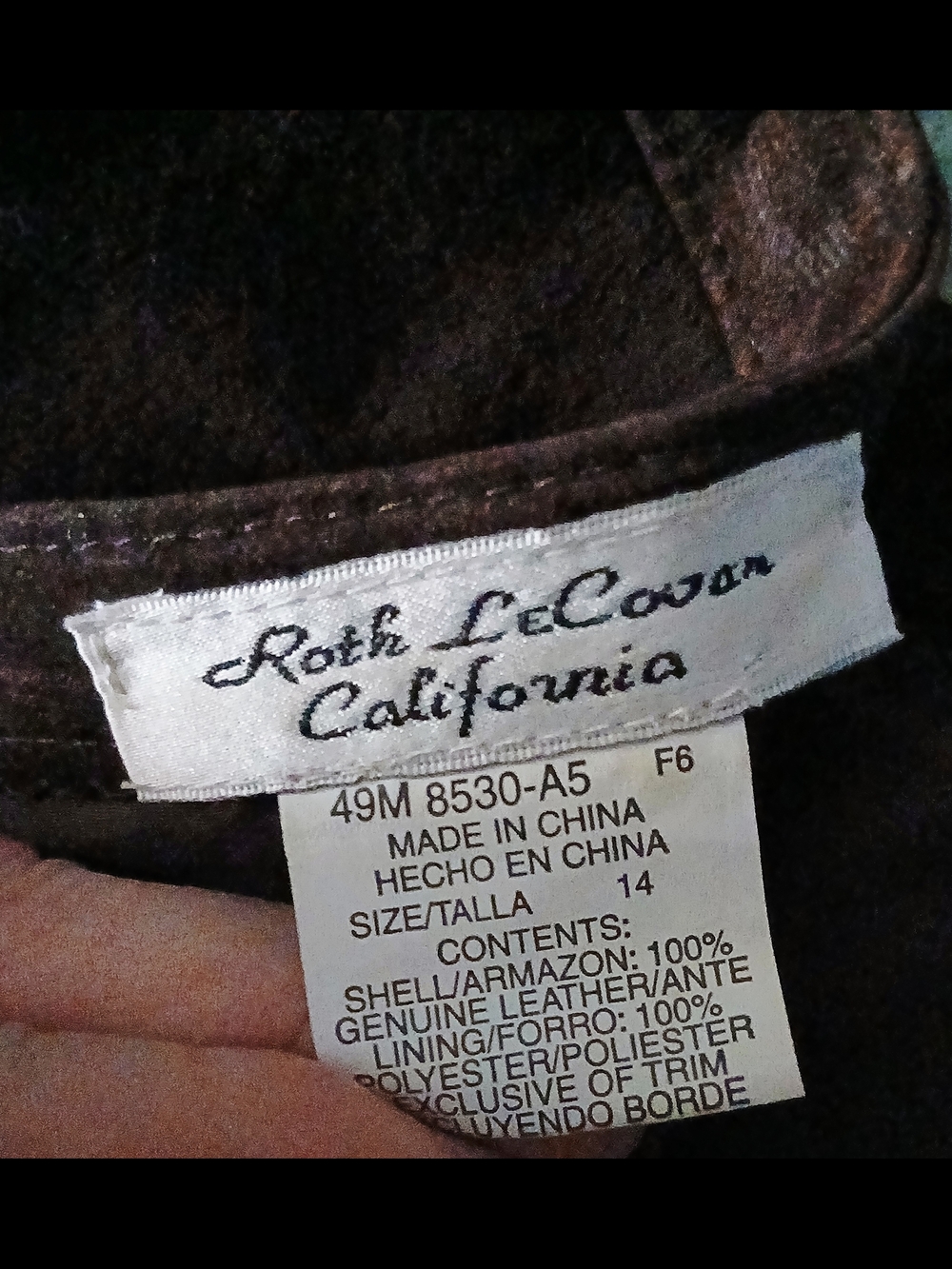 Vintage Roth LeCover - California Chocolate Brown Rustic Suede A-Line Skirt - Picture 4 of 8